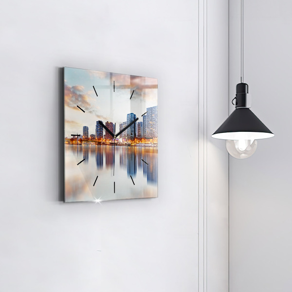 Square wall clock Panorama with the Eiffel Tower