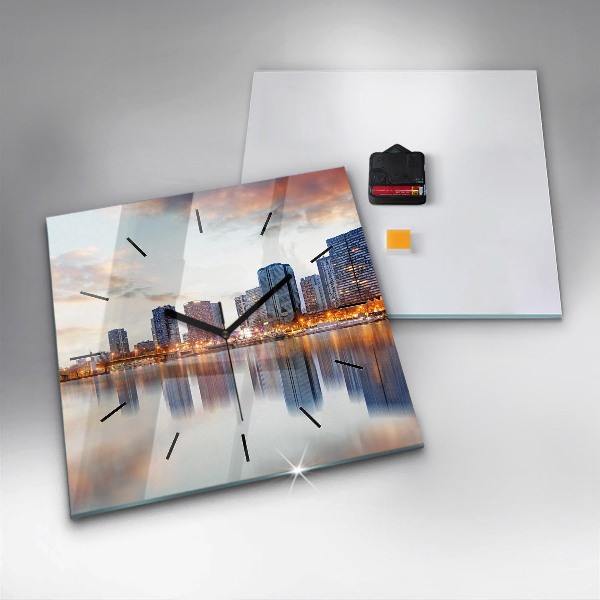 Square wall clock Panorama with the Eiffel Tower