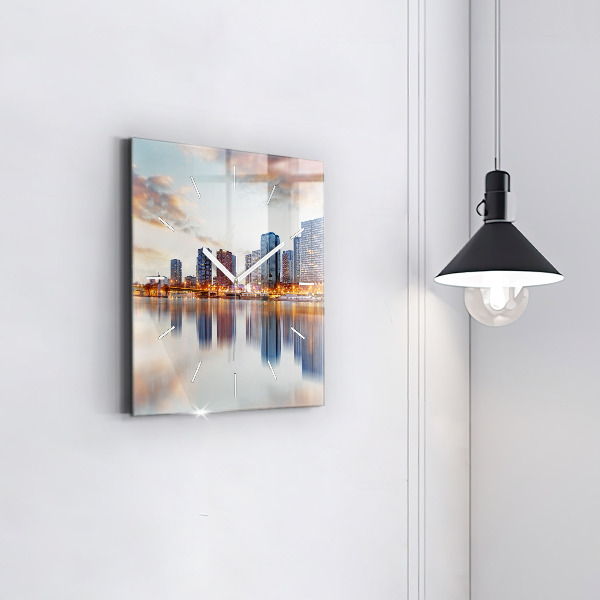 Square wall clock Panorama with the Eiffel Tower