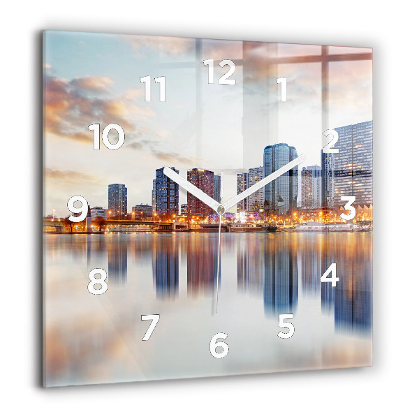 Square wall clock Panorama with the Eiffel Tower