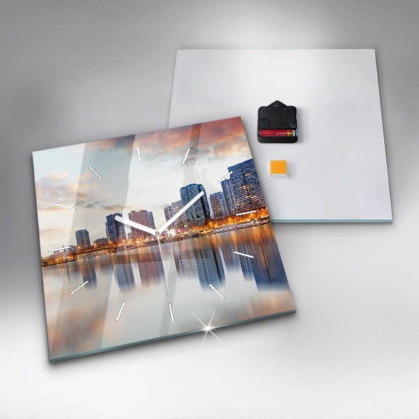 Square wall clock Panorama with the Eiffel Tower