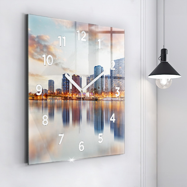 Square wall clock Panorama with the Eiffel Tower