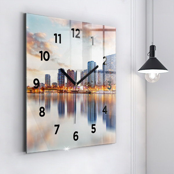 Square wall clock Panorama with the Eiffel Tower