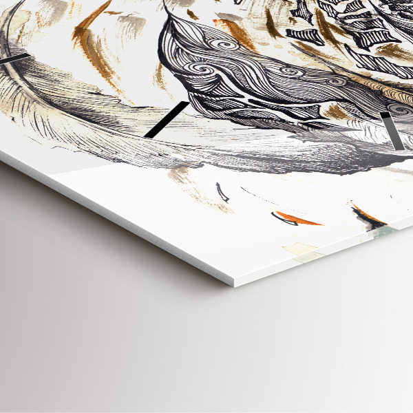 Square wall clock Owl symbol of wisdom