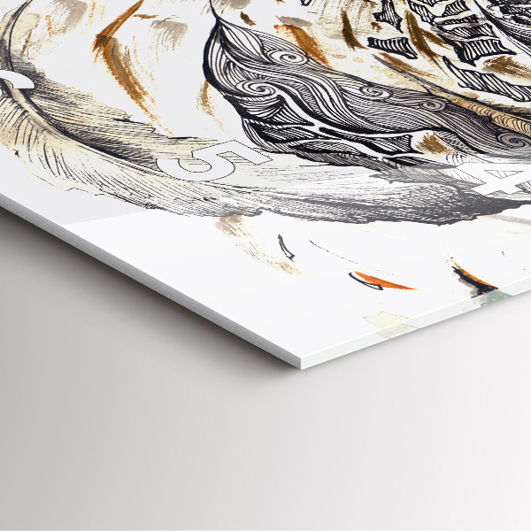 Square wall clock Owl symbol of wisdom