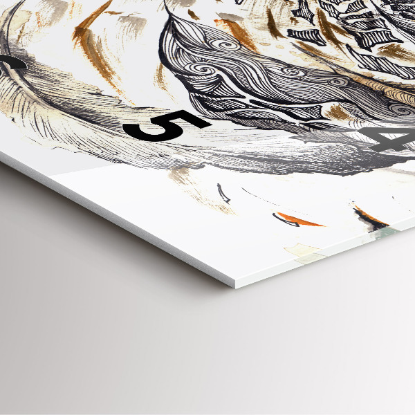 Square wall clock Owl symbol of wisdom