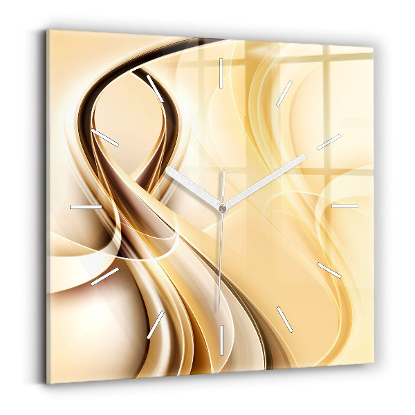 Square wall clock Abstraction waves