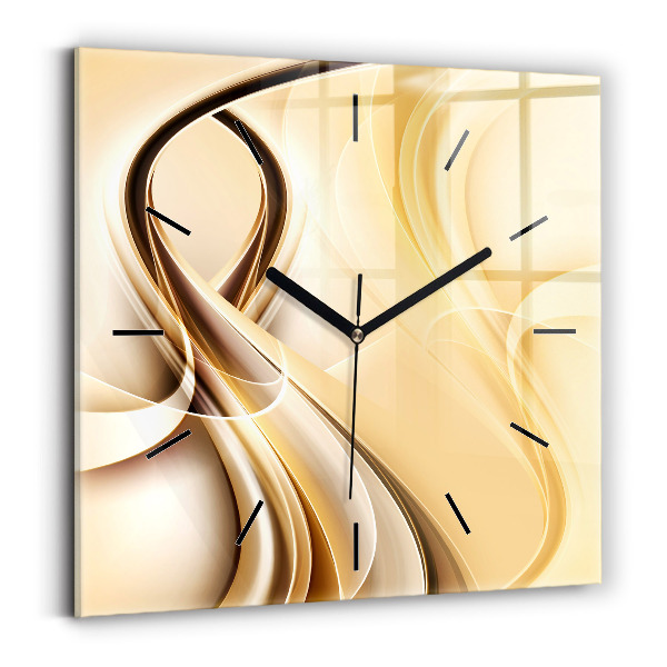 Square wall clock Abstraction waves