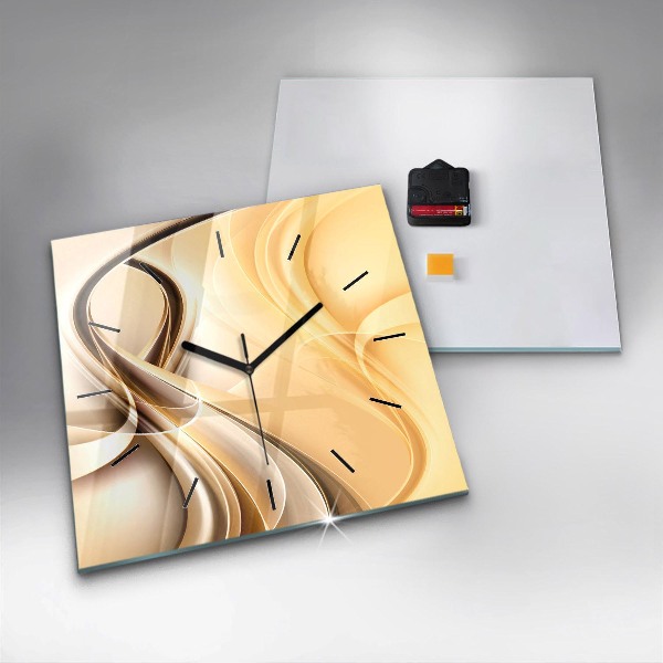 Square wall clock Abstraction waves