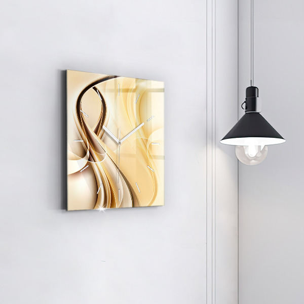 Square wall clock Abstraction waves