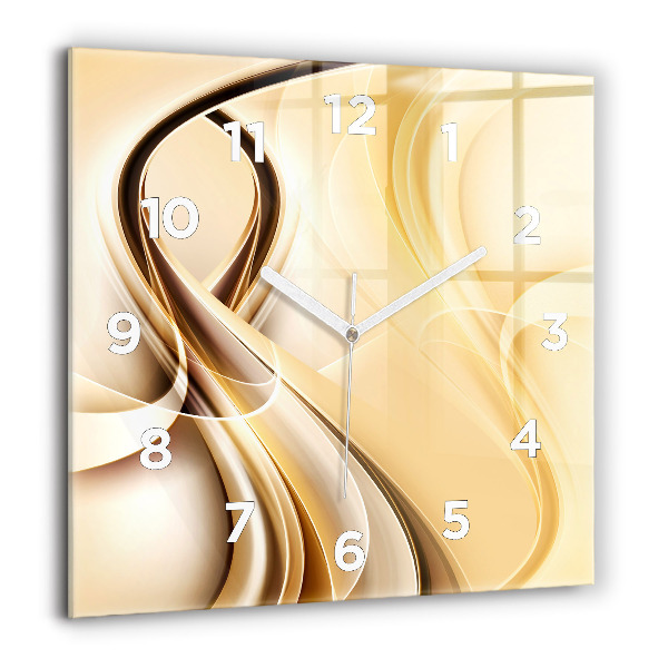 Square wall clock Abstraction waves