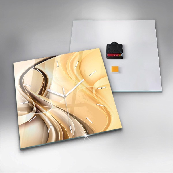 Square wall clock Abstraction waves