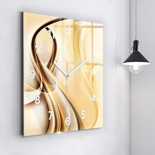 Square wall clock Abstraction waves
