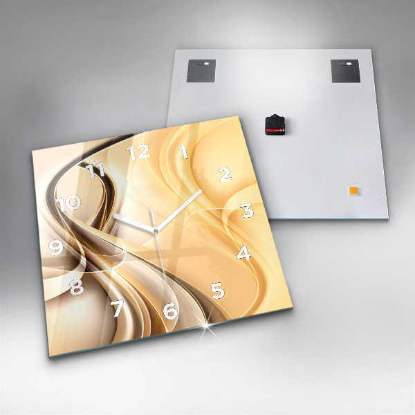 Square wall clock Abstraction waves