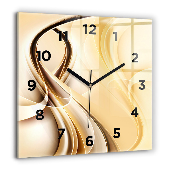 Square wall clock Abstraction waves