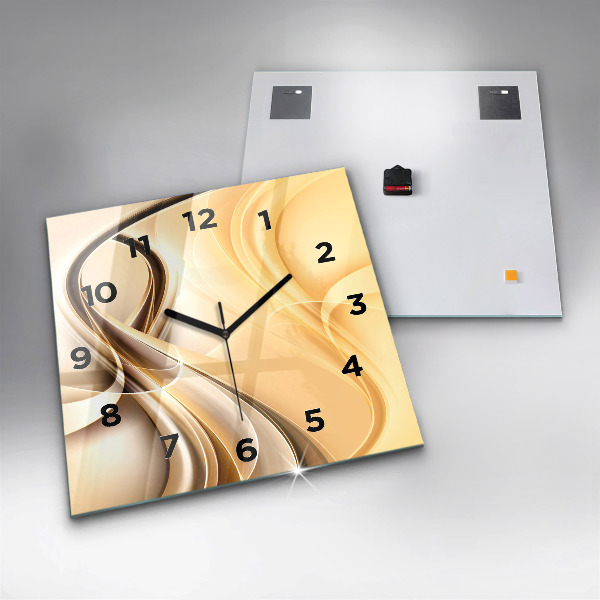 Square wall clock Abstraction waves