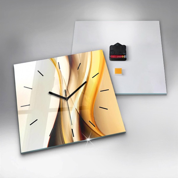 Square wall clock Abstract wave