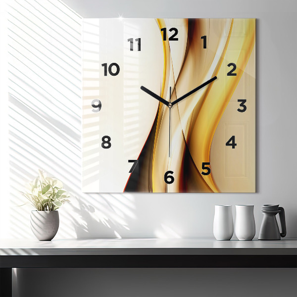 Square wall clock Abstract wave