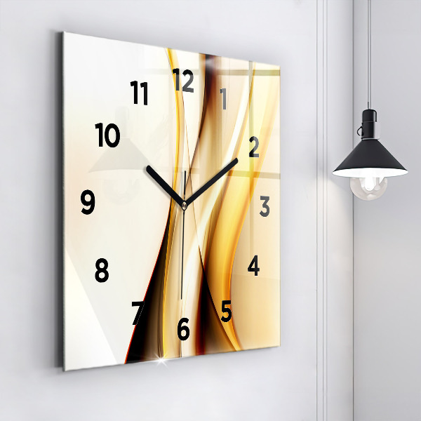 Square wall clock Abstract wave