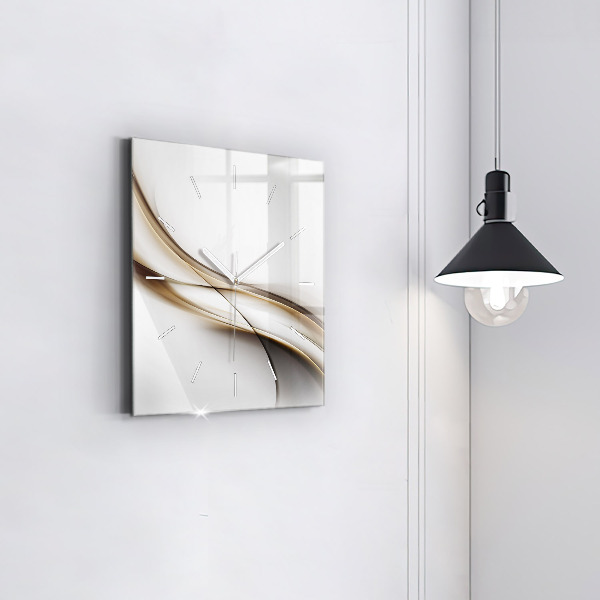Square wall clock Abstract lines