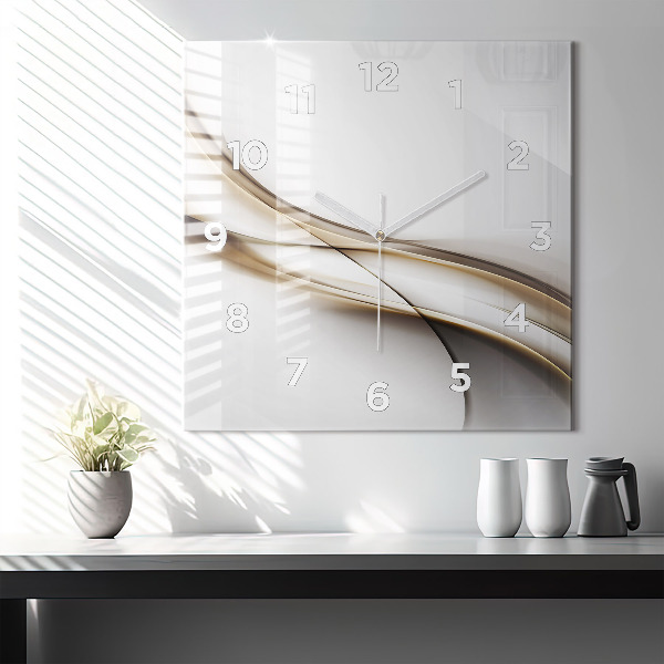 Square wall clock Abstract lines