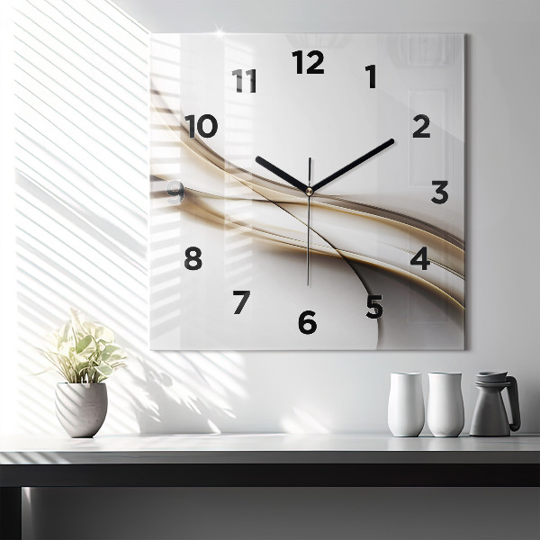 Square wall clock Abstract lines