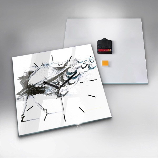 Square wall clock Woman dancing ballet