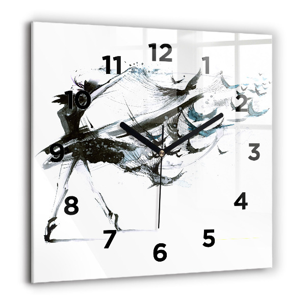 Square wall clock Woman dancing ballet