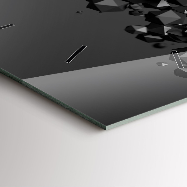 Square wall clock Black abstraction