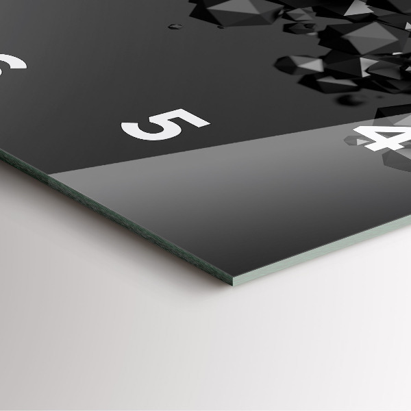 Square wall clock Black abstraction