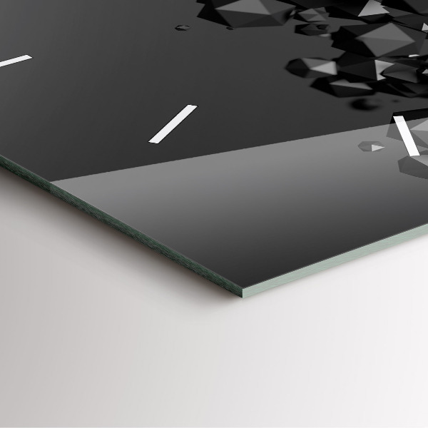 Square wall clock Black abstraction