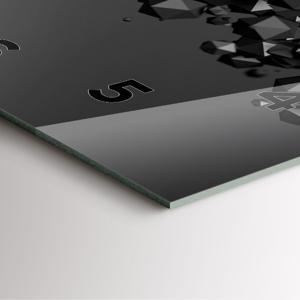 Square wall clock Black abstraction