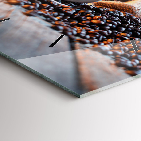 Square wall clock A cup of coffee