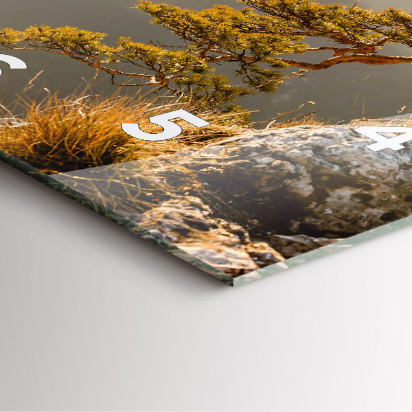 Square wall clock A tree in the mountains