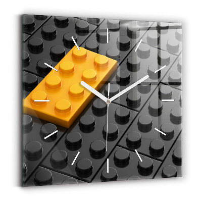 Square wall clock Toy blocks