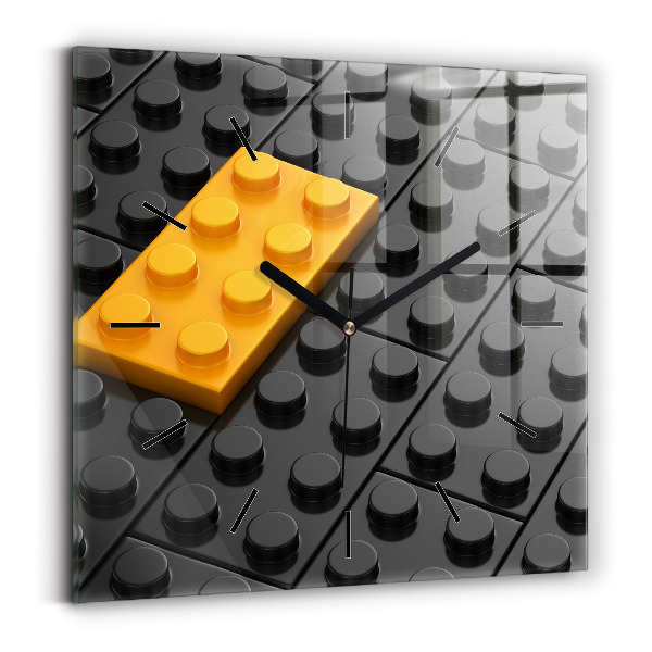 Square wall clock Toy blocks