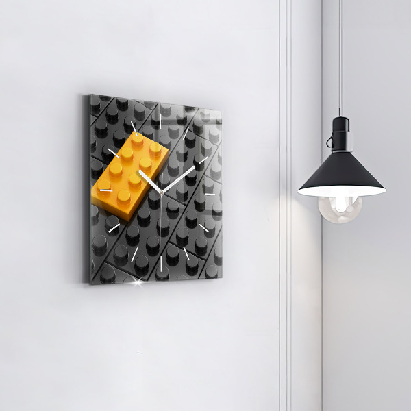Square wall clock Toy blocks