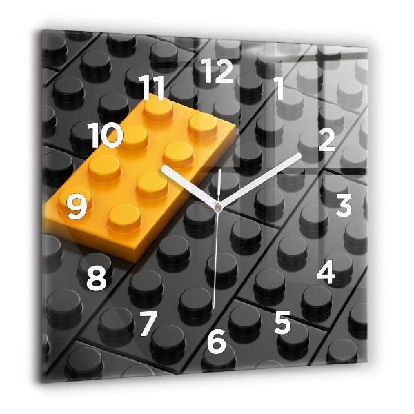 Square wall clock Toy blocks