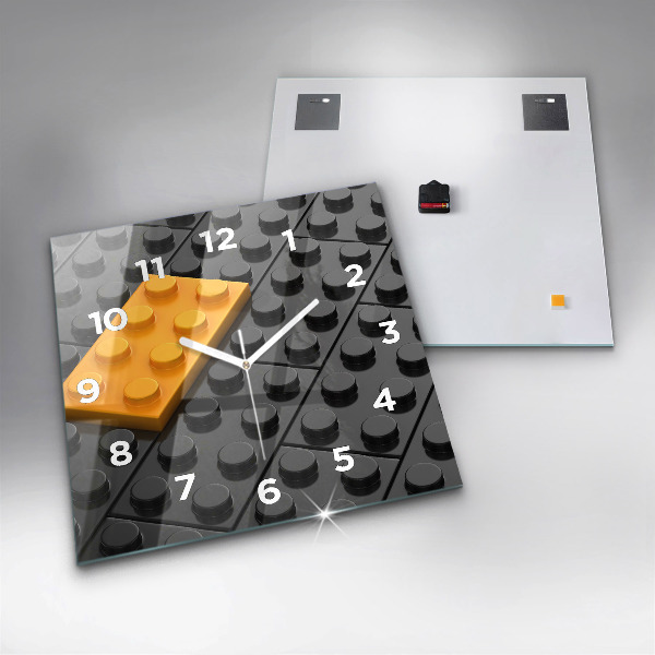 Square wall clock Toy blocks