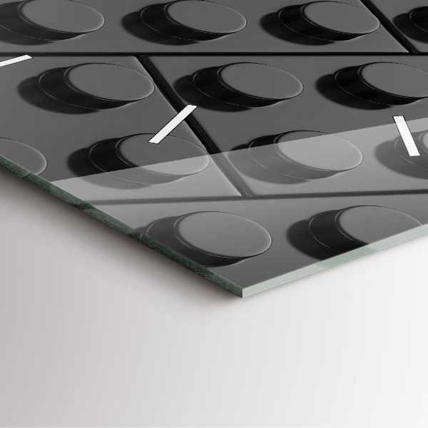 Square wall clock Toy blocks