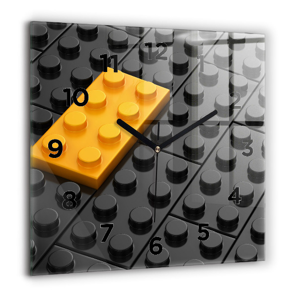 Square wall clock Toy blocks