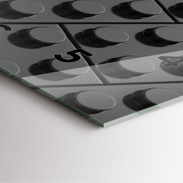 Square wall clock Toy blocks