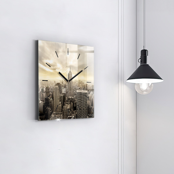 Square wall clock New York Towers