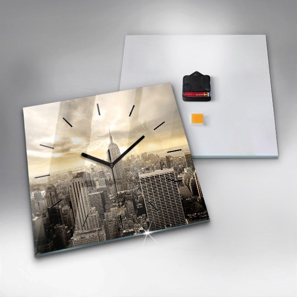 Square wall clock New York Towers