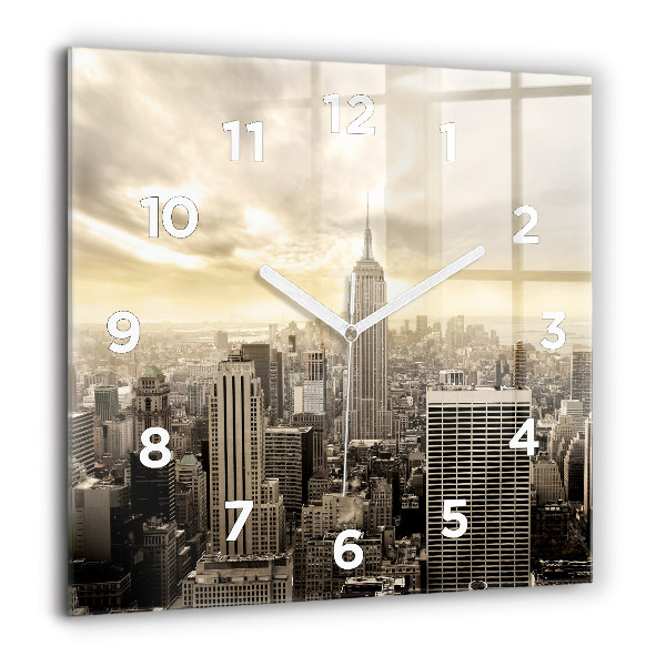 Square wall clock New York Towers