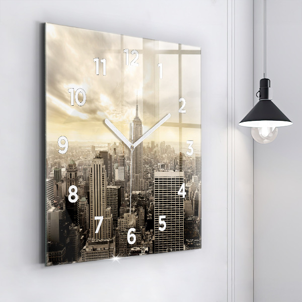 Square wall clock New York Towers