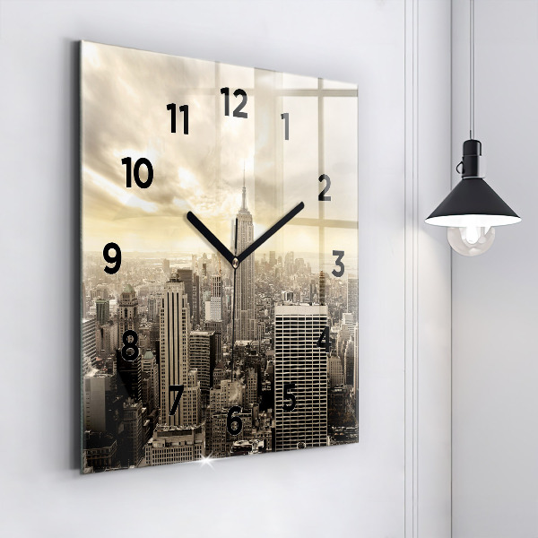 Square wall clock New York Towers