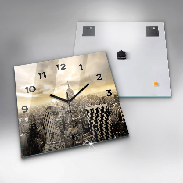 Square wall clock New York Towers