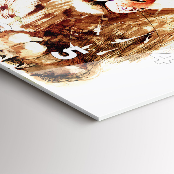 Square wall clock Illustration of a brown lion