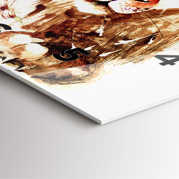 Square wall clock Illustration of a brown lion